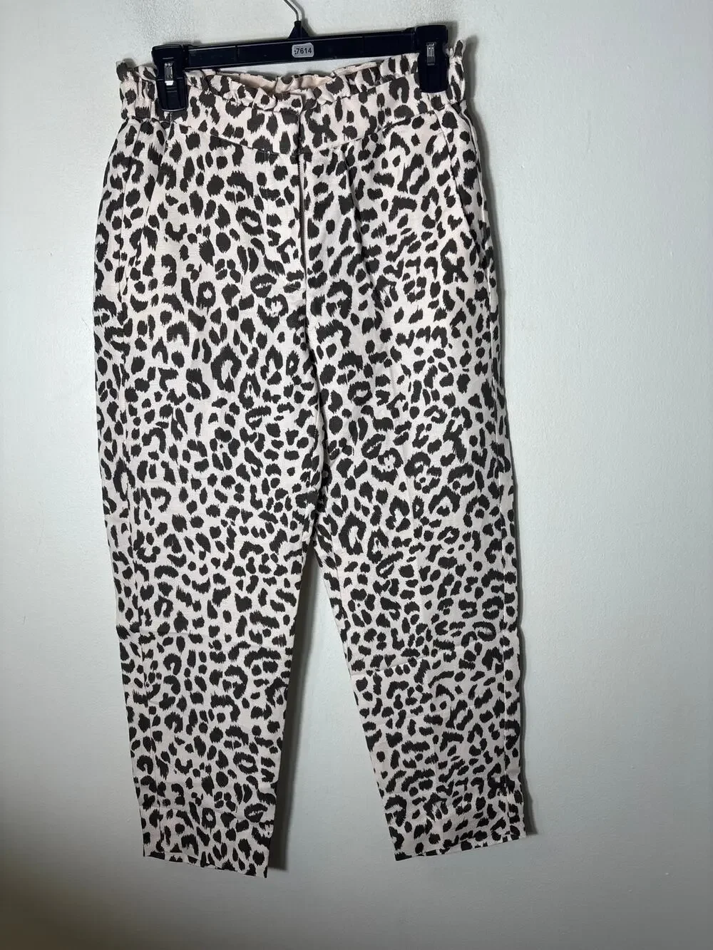 J. Crew Cream and Brown Cheetah Print Slacks Sz 2